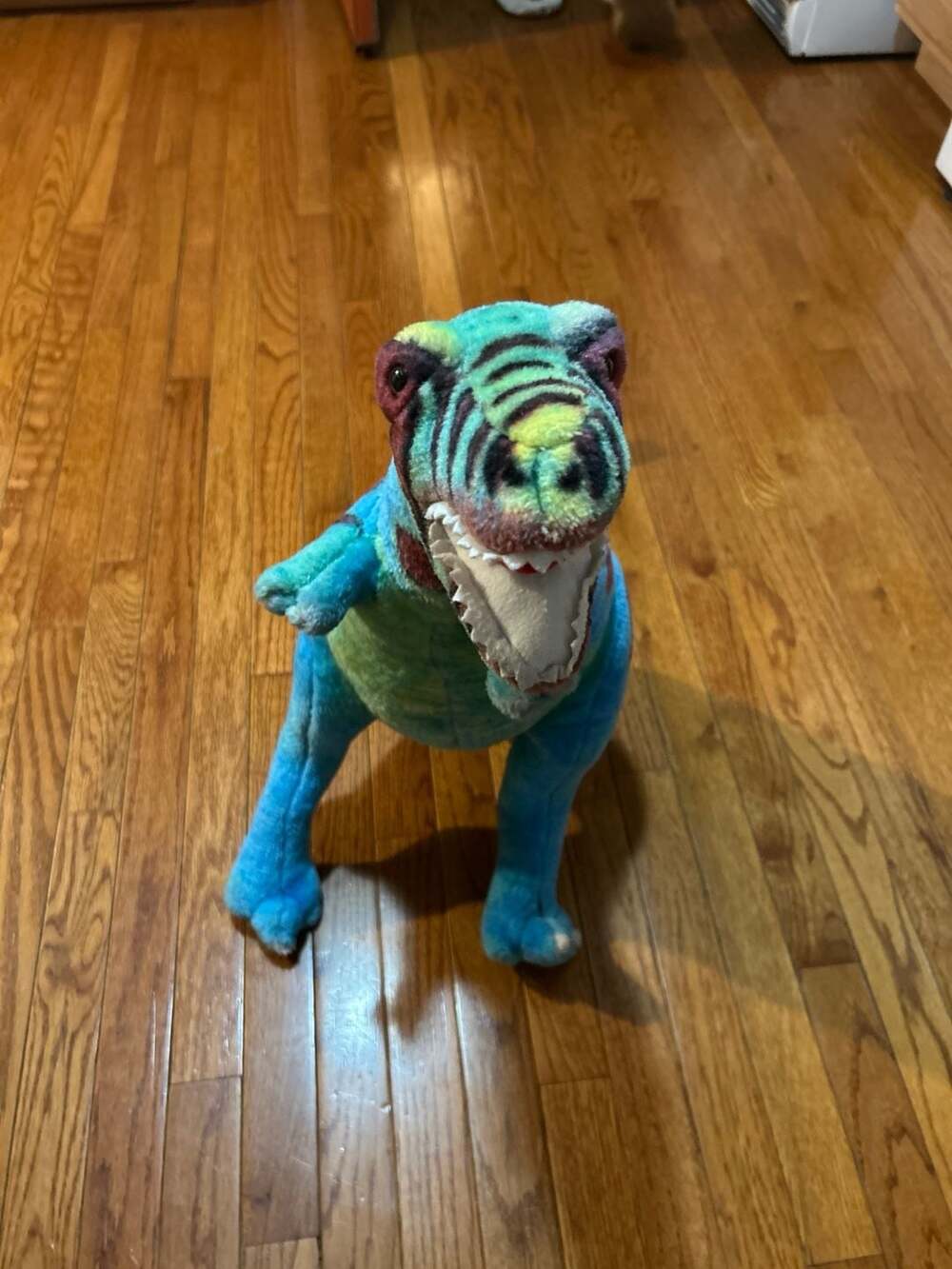 Melissa & Doug Giant T-Rex Dinosaur Plush Blue and Green Stuffed Animal